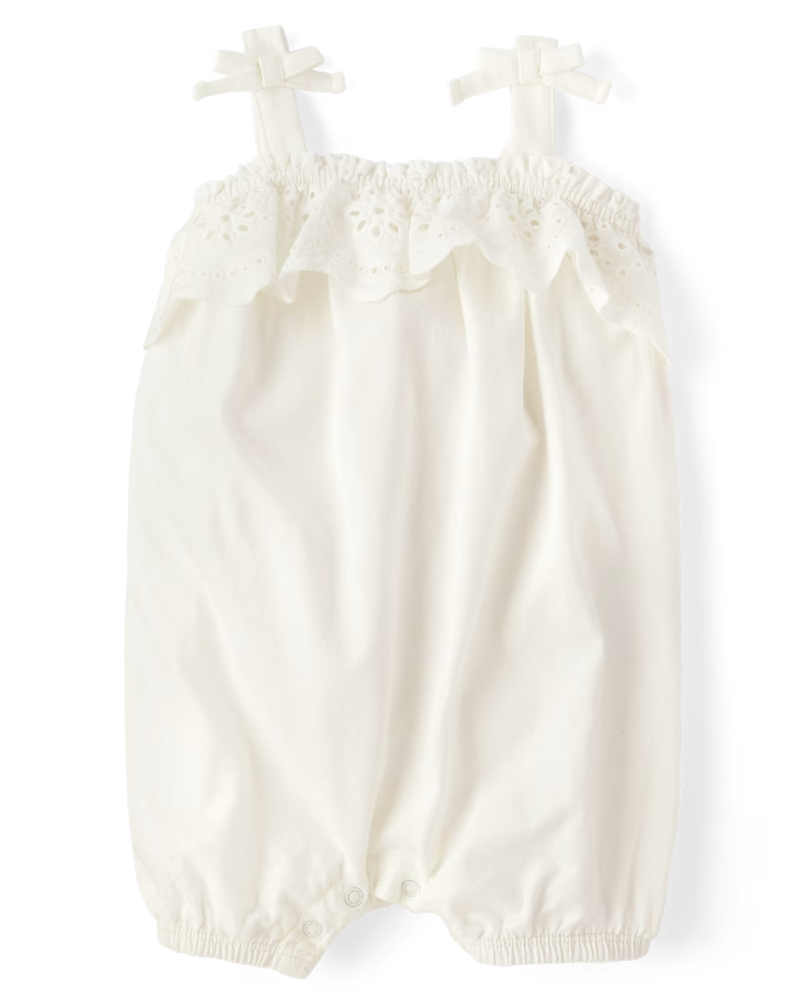 Children's Place - Enterizo - Blanco Bow Eyelet - 0-3M