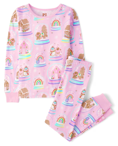 Children's Place - Pijamas de Navidad - Gingerbread Rosada
