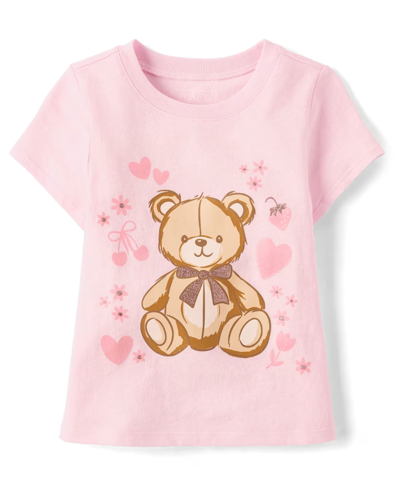 Children's Place - T Shirt - Teddy Bear Rosada