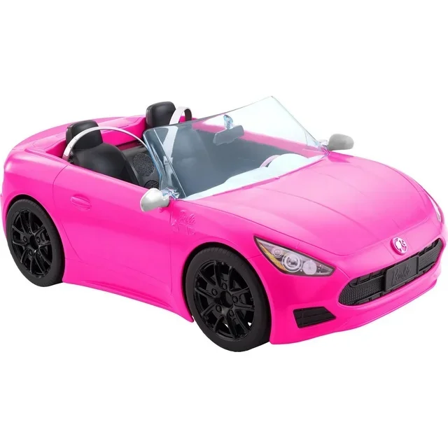 Barbie Pink Convertible 2-Seater Vehicle with Rolling Wheels