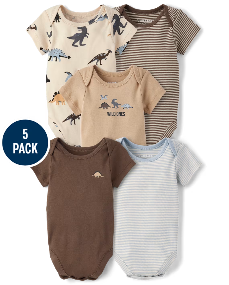 Children's Place - Baby Boys Dino Bodysuit 5-Pack