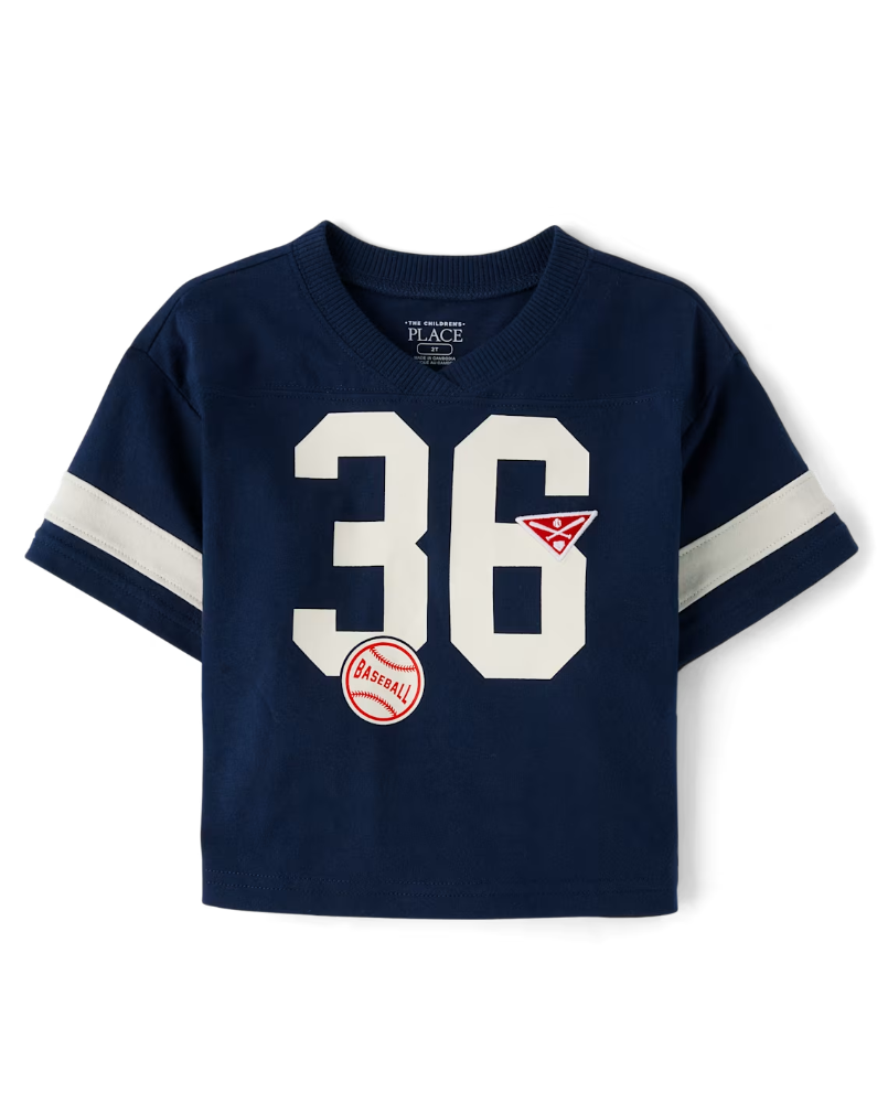 Children's Place Embroidered Varsity Relaxed Football azul