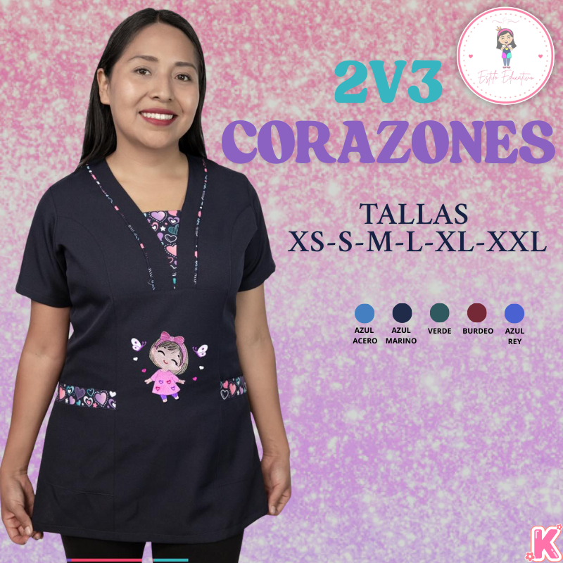 Delantal 2V3 Corazones