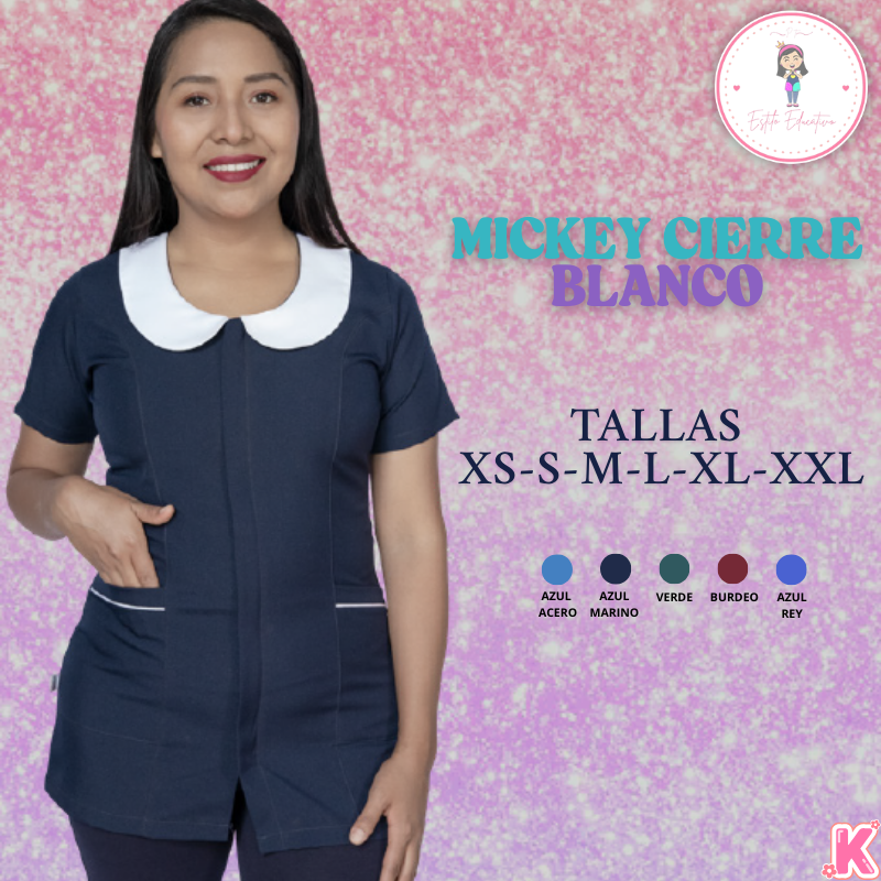 Delantal Mickey Cierre Blanco