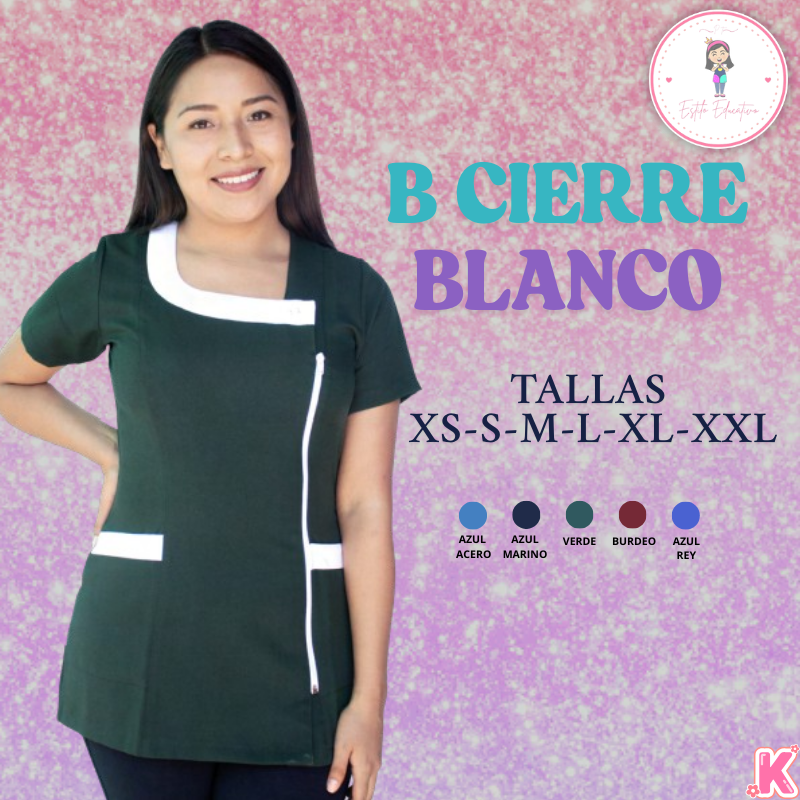 Delantal B cierre Blanco