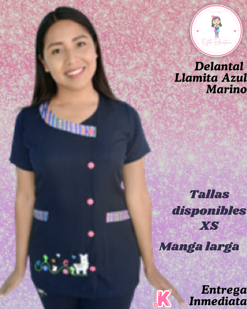 Delantal Llamita Manga Larga talla XS