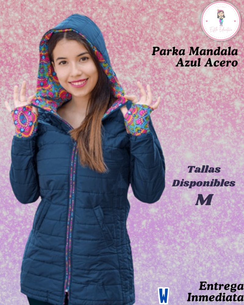 Parka Mandala Azul Acero m