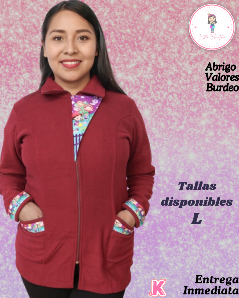 Abrigo Valores talla L Burdeo