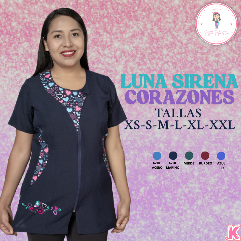 Delantal Luna Sirena Corazones