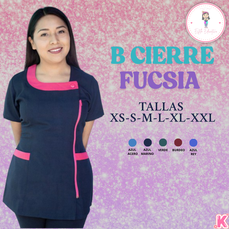 Delantal B cierre Fucsia S.B