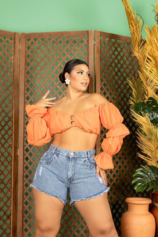 Short Jeans Plus Size desfiado