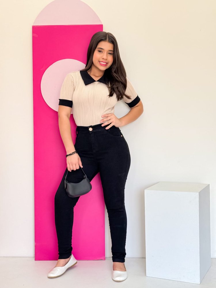 calça Juvenil jeans com Lycra