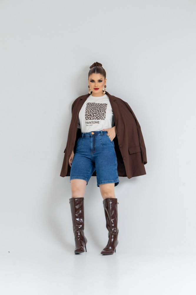 Short Jeans com Pinça 100% algodão