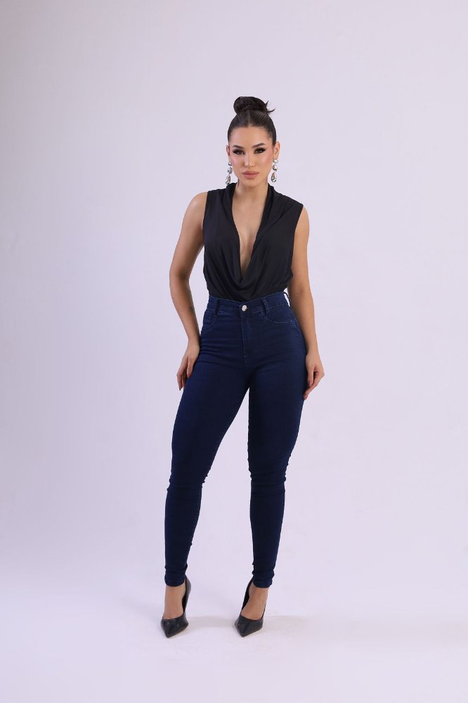 calça Jeans com Lycra Azul escuro