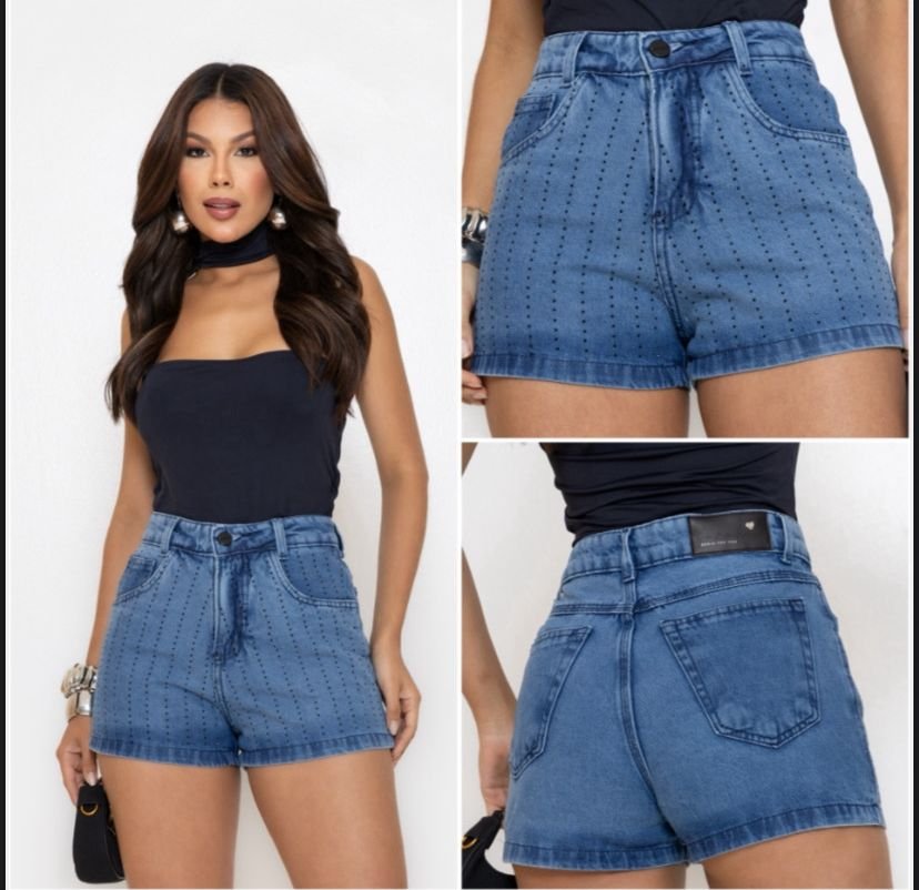 Short Jeans Feminino 100% algodão Sanak
