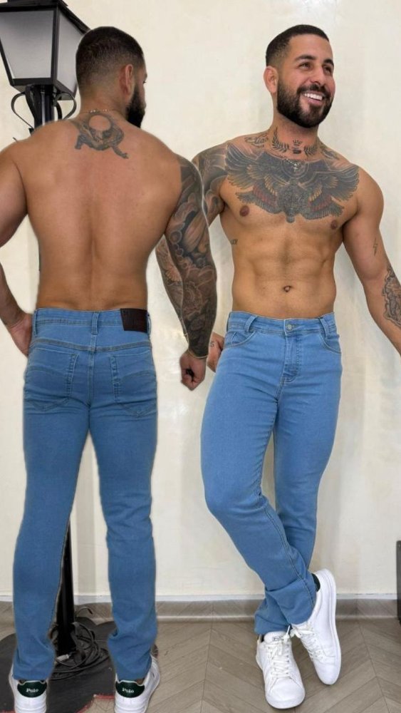 Calça Jeans Masculina com Lycra Clara