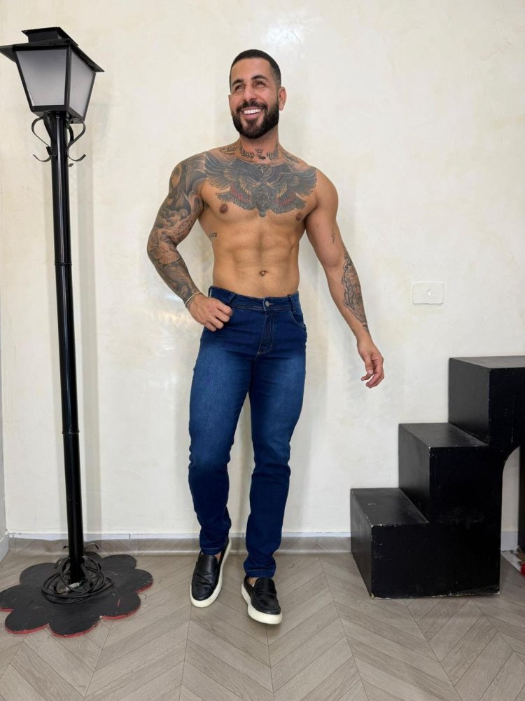 Calça Masculina jeans com Lycra