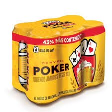 SIXPACK CERVEZA POKER LATÓN