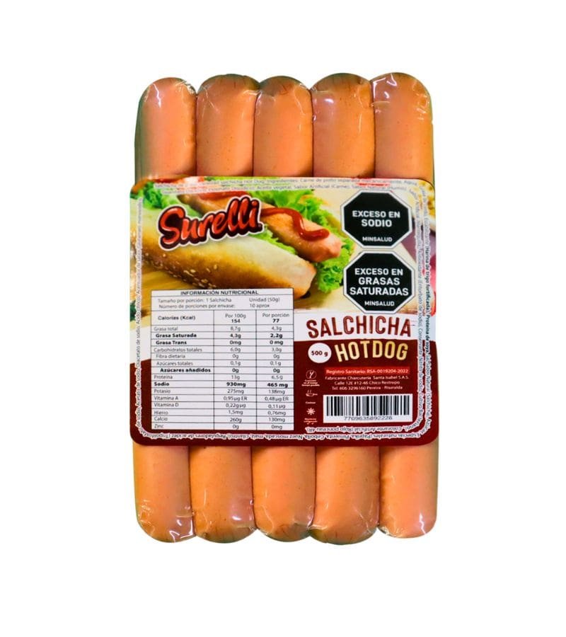 SALCHICHA HOTDOG SURELLI 500G