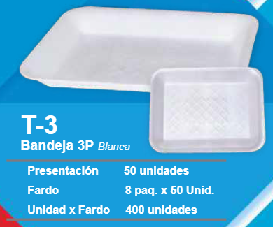 Bandeja 3P Fompac Blanca