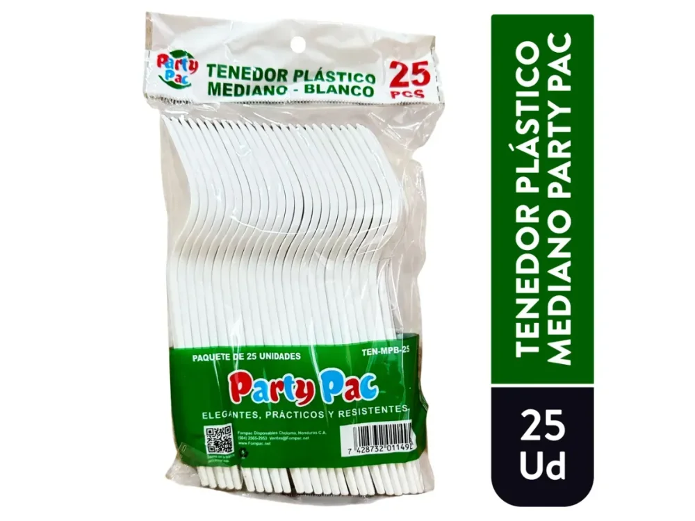 Tenedor Grande Blanco Party Pac