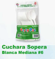 Cuchara Sopera Mediana Party Pac Blanca