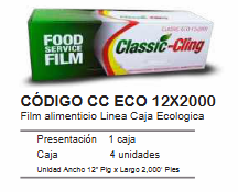 Papel Film 12X2000 Classic-Cling (1 Rollo)