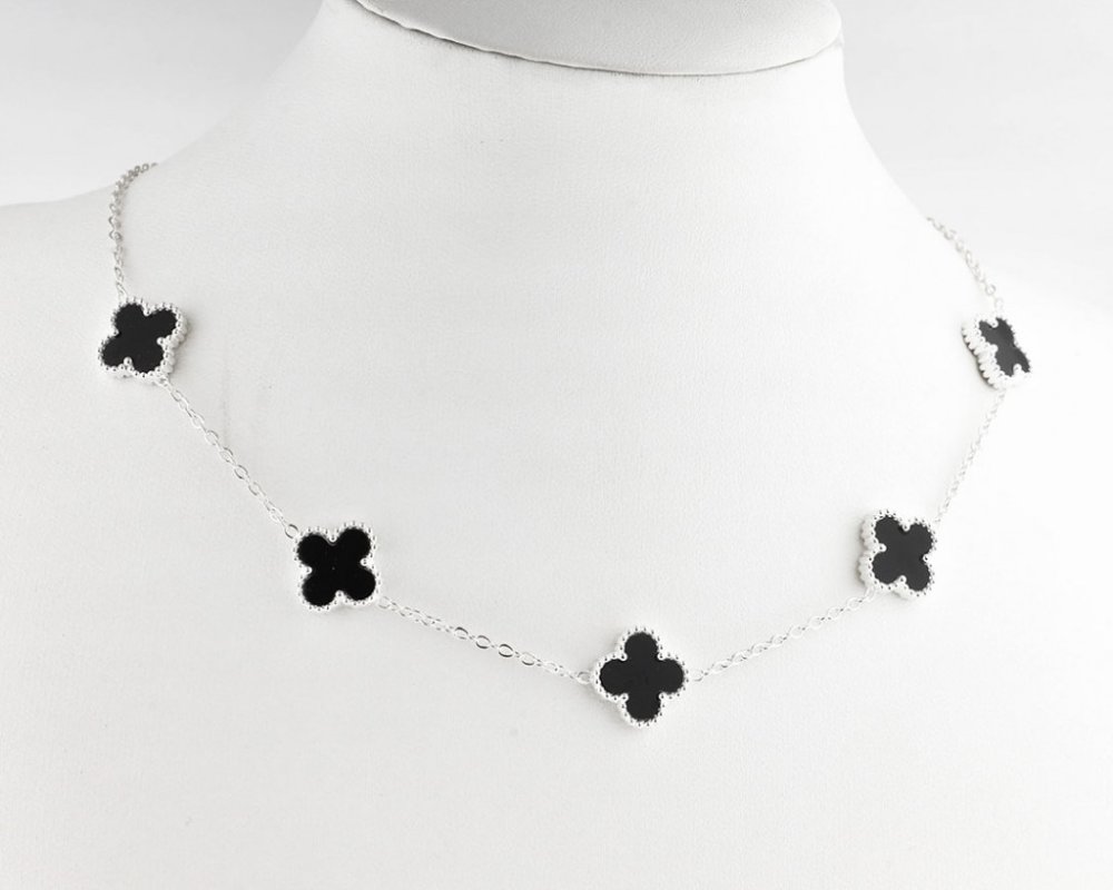 COLGANTE VAN CLEEF ACERO BLANCO NEGRO