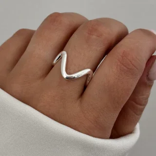 Anillo Irregular Acero Blanco