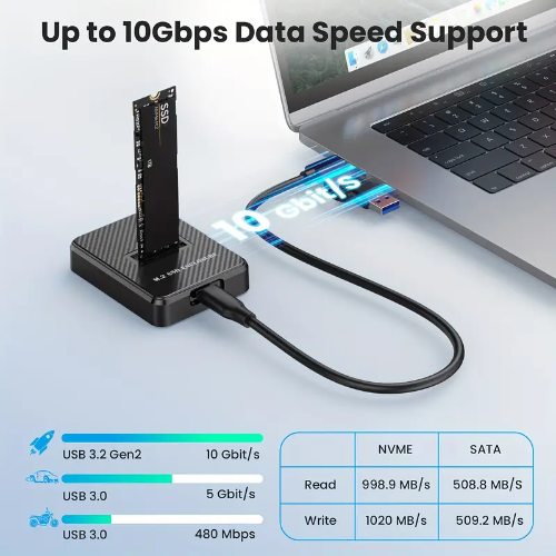 ESTACION DE ACOPLAMIENTO USB-C M.2 NVMe/SATA USB TIPO C