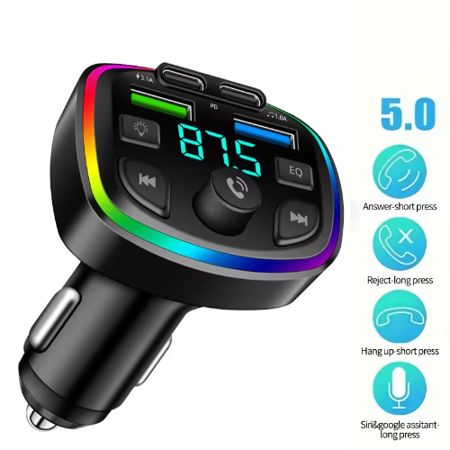 BLUETOOTH TRANSMISOR FM CIN USB TIPO A & TIPO C