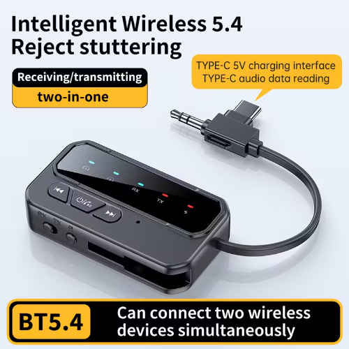 BLUETOOTH 2 EN 1 ADAPTADOR DE AUDIO 5.4 TRANSMISOR & RECEPTOR