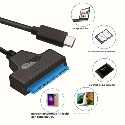 CABLE ADAPTADOR TIPO C A SATA PARA SSD