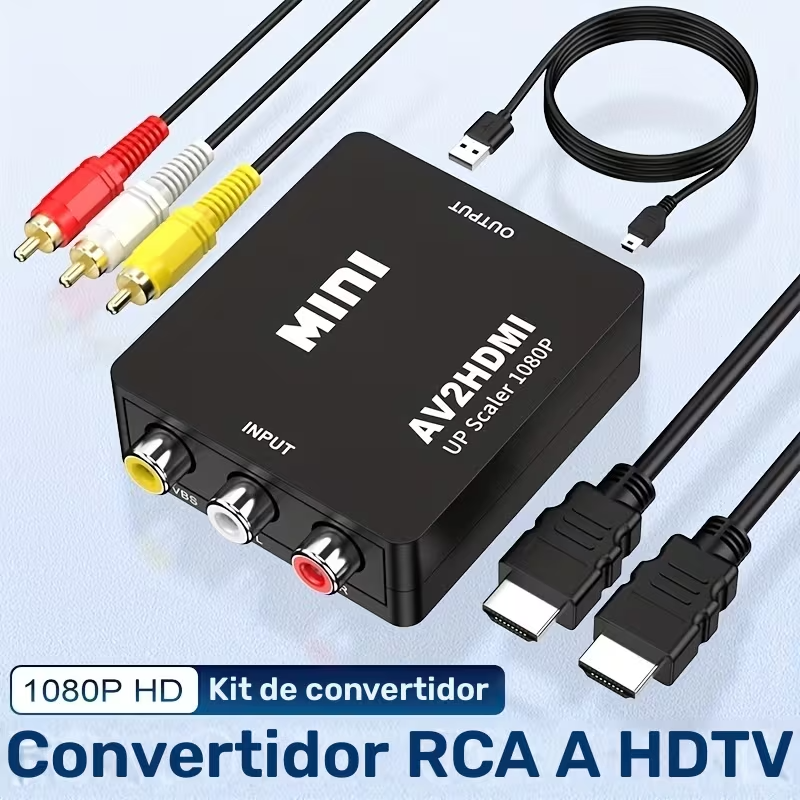 CONVERTIDOR RCA A HDTV COMPACTIBLE CON PS3/Xbox/Wii/TV/Blu-RAY