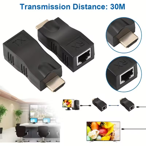EXTENSOR DE RED 4K HD A RJ45 CABLE 5E/6E/7E/8E