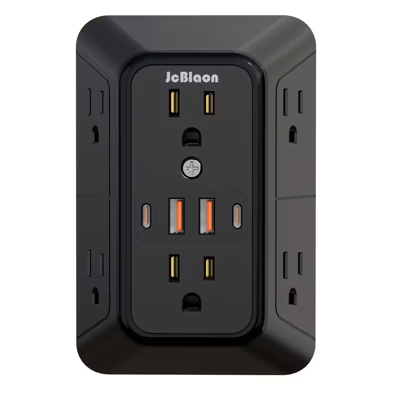 REGLETA ELÉCTRICA  CON 6 TOMAS Y 4 PUERTOS USB (2 USB-A y 2 USB-C)