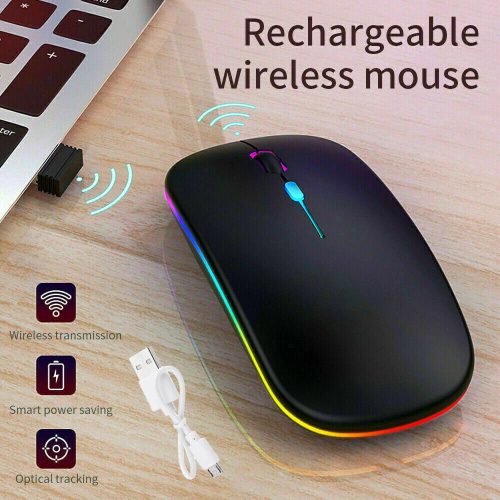 MOUSE INALAMBRICO RECARGABLE CON RBG