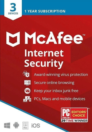 MCAFEE INTERNET SECURITY 2026 1 DISPOSITIVO 1 AÑO