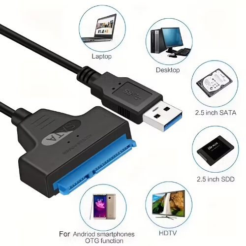 CABLE ADATADOR USB 3.0 A SATA PARA SSD