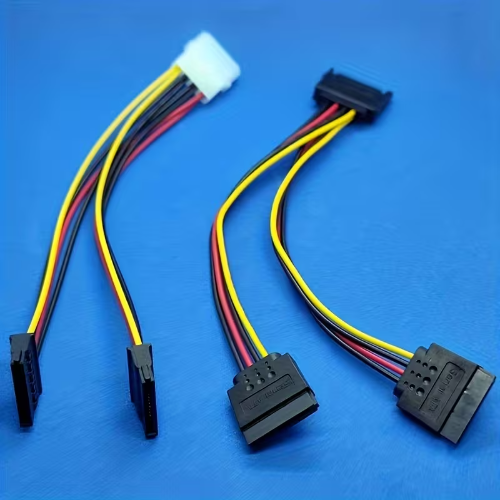 CABLE ADAPTADOR DIVISOR DE ENERGÍA SATA & MOLE DE 4 DOBLE