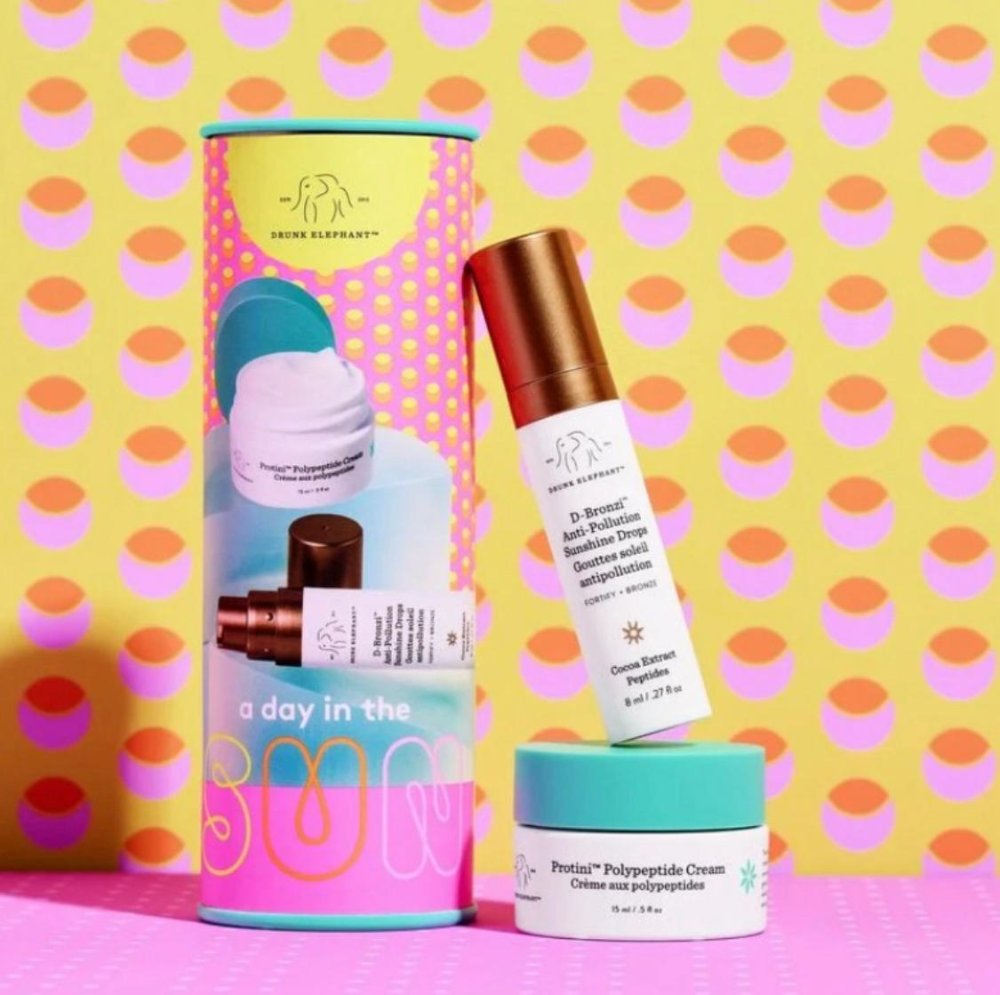 Drunk Elephant A day in the Sun Crema Hidratante y Gotas bronceadoras