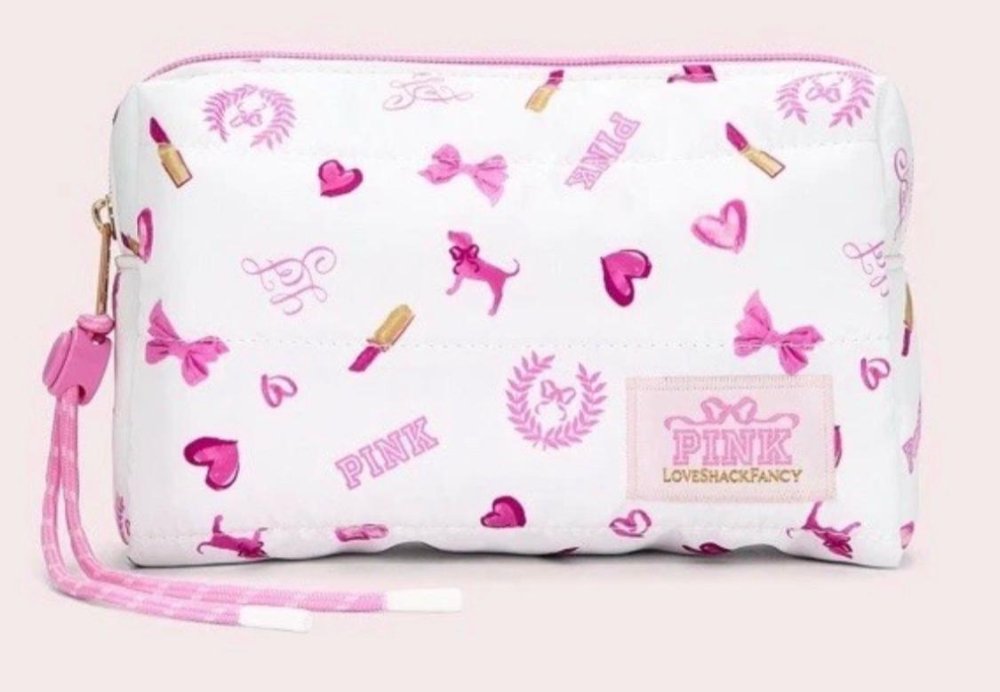 VIctoria Secret Pink Neceser LoveshackFancy Blanco