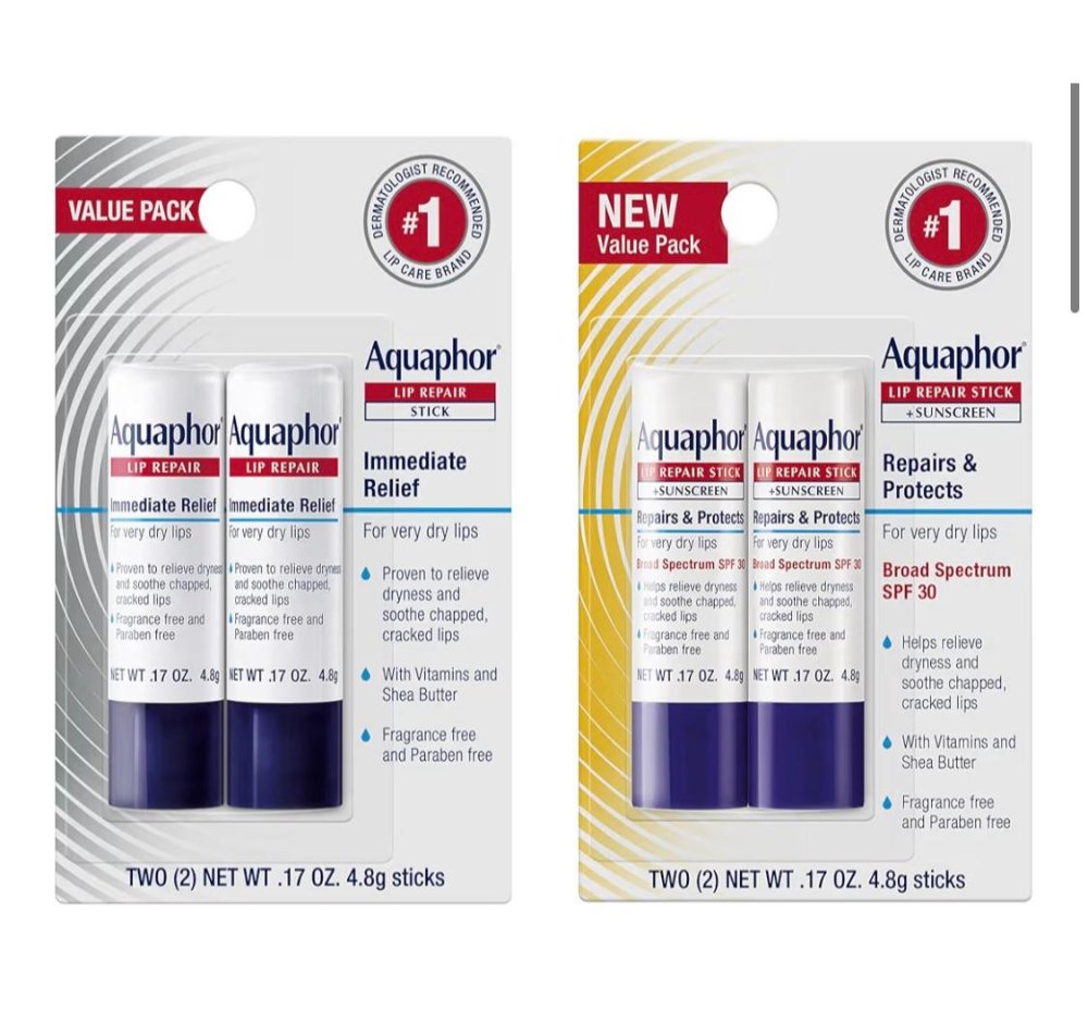 Aquaphor Lip Repair Stick + Lip Repair Stick Sunscreen