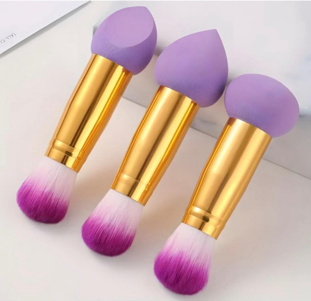 Set De Brochas +  Esponjas 2 en 1