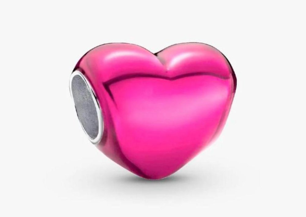 Pandora Charm Metallic Rose Heart