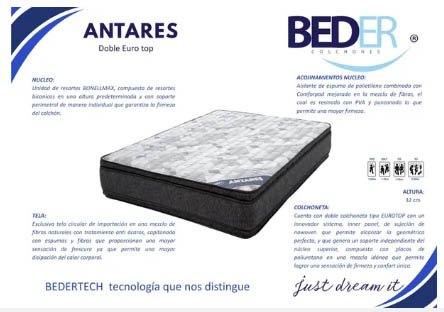 Colchón Matrimonial Beder Antares 2 Colchonetas