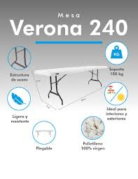 Mesa Tablón DUNA Verona 240 cm.