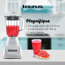Licuadora Taurus Magnifique.Vaso Cristal.