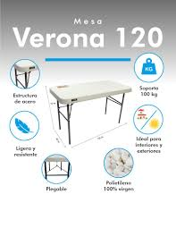 Mesa Tablón DUNA Verona 120 cm.