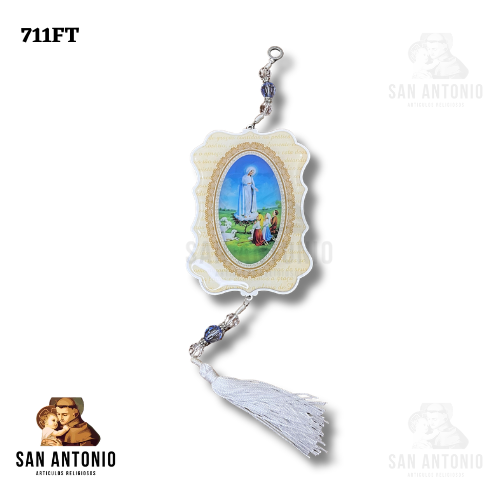 711FT ADORNO VIRGEN DE FATIMA POMPON COLGANTE